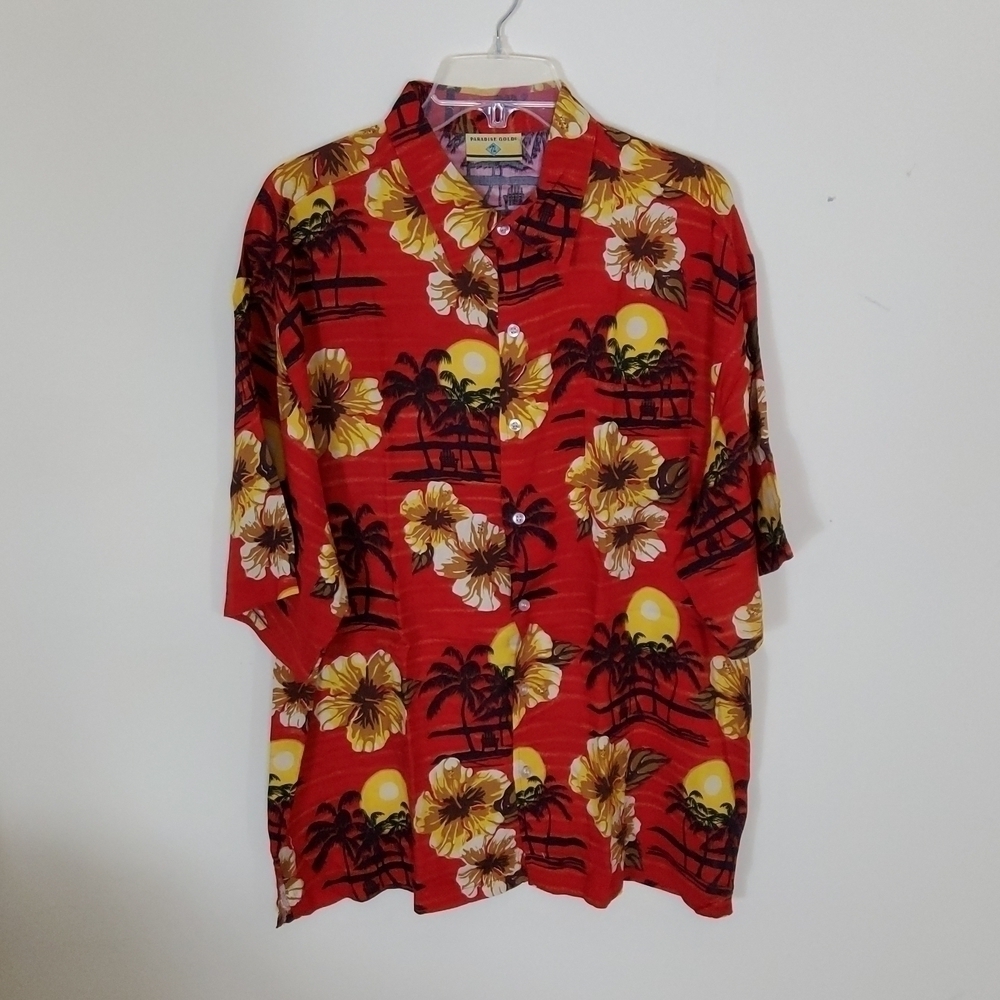 Paradise Gold 100% Rayon  Men's  Shirt